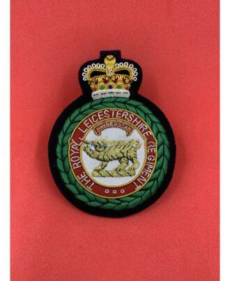 The Royal Leicestershire Regiment Blazer Badge Embroidered With Bullion And Wire