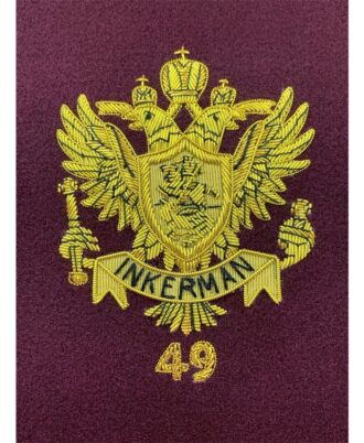 49-Inkerman-Badge-Handmade-With-Bullion-&-Wire-On-Maroon-Felt-Royal-Artillery