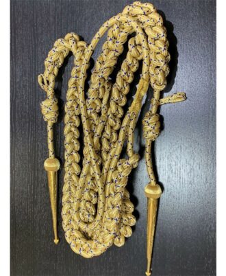 Aiguillette-Gold-And-Blue-Mylar,-Army-Air-Force-Navy,-Twisted-Gold-Blue-Thread