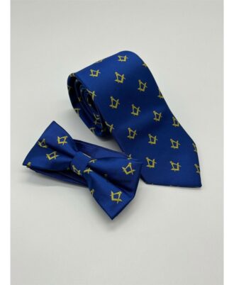 Craft-Masonic-Square-And-Compass-Blue-Tie-Bow-Set-Masonic-Lodge-Gift-Tie-Bow-Set