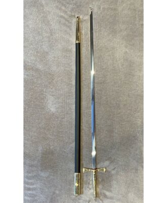 Masonic-Ceremonial-Blunt-Sword-With-Gold-Hilt-And-Black-Scabbard-Masonic-Sword