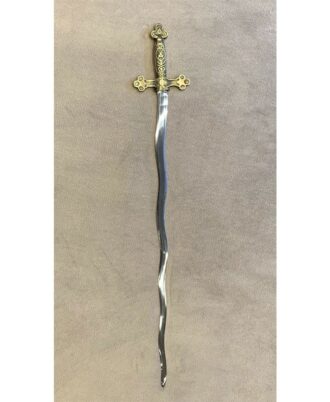 Masonic-Ceremonial-Snake-Flaming-Blunt-Sword-Square-Compass-Gold-Handled-Sword