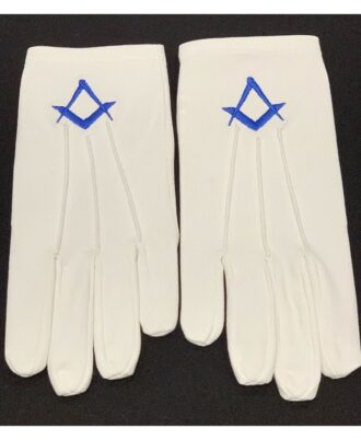 Masonic-Gloves-with-Embroidered-Square-&-Compass-In-Sizes-Large-Medium-Small