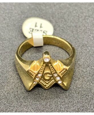Masonic-Regalia-Compass-And-Square-Metal-Ring-With-Imitation-Stone-Gold-Colour