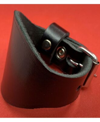 Military-Rank-Wrist-Strap-Made-With-Real-Leather-For-Rank-Badges-Black