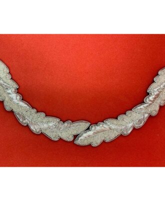Peak-1-Row-Silver-Gilt-Oakleaf-Handmade-With-Bullion-And-Wire-Officer-Peak-Hat