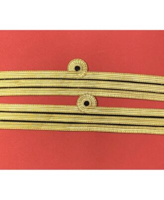 Royal-Navy-Cdr-Commander-Rank-Wire-Cuff-Sleeve-Two-Bar-1-Curl-Rank-Sleeve-Pair